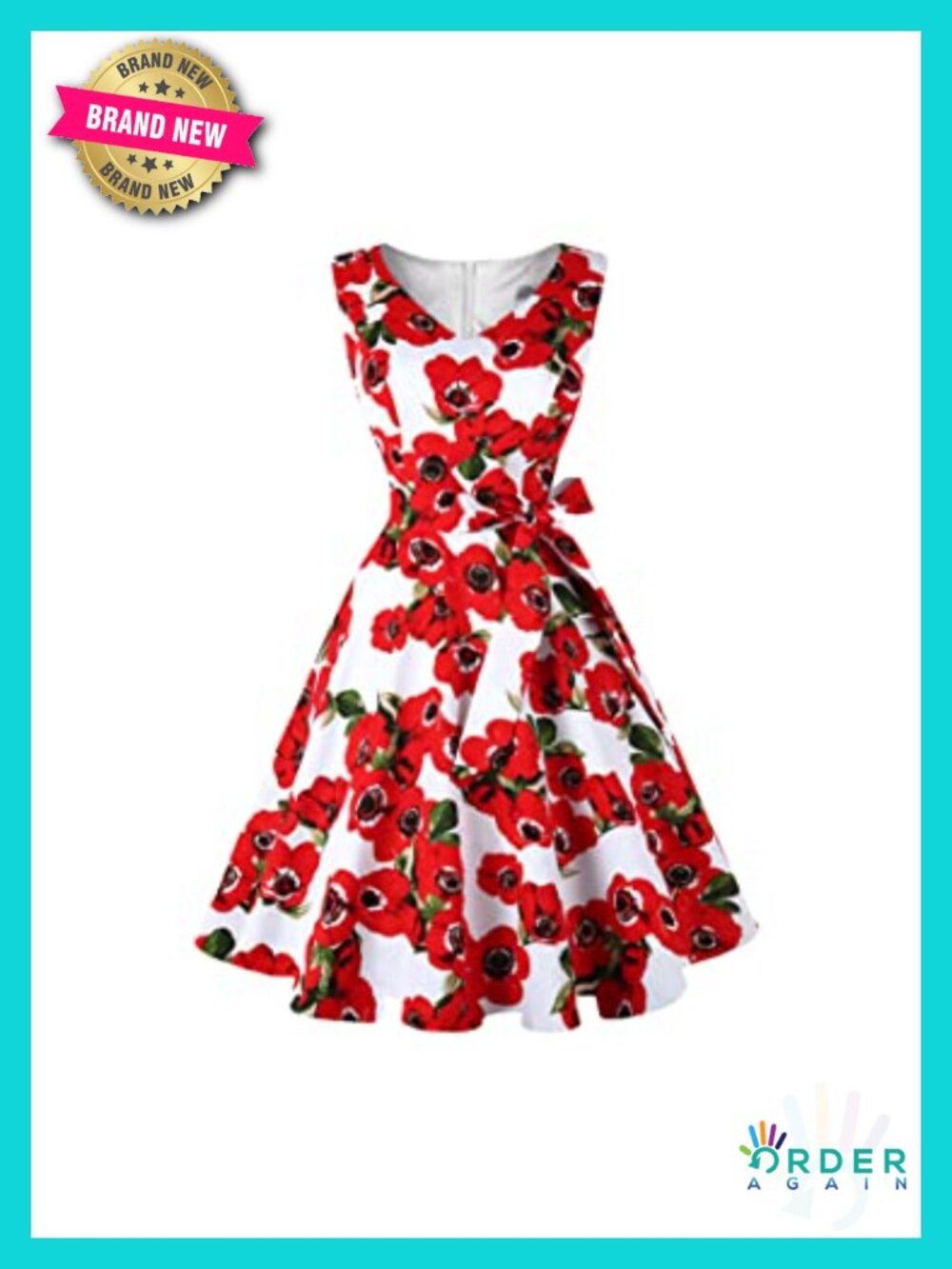 Vintage Sleeveless Cocktail Party Dress with Pockets